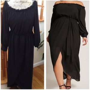 Black off the shoulder dress size 1x NWOT